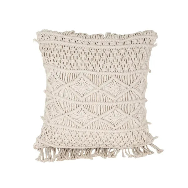 Square Macrame Cushion With Cover 16 x 16 inches - Leechoo
